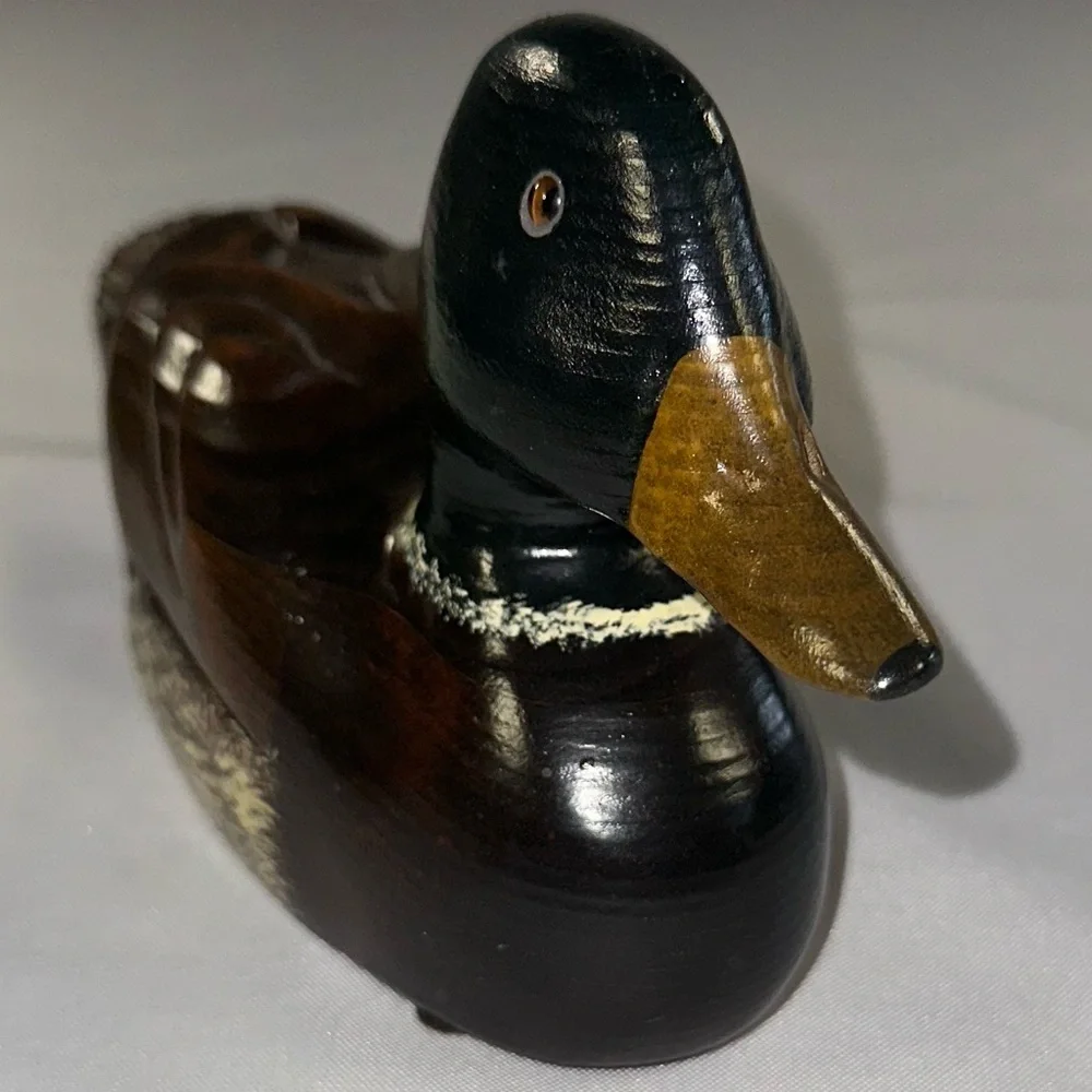 Mallard Duck Solid Wood Signed by Creator Leo Kappy Vintage Beautiful Decoy - Picture 6 of 10